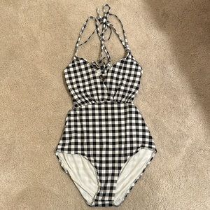 Sunn Lab Swim Gingham One-Piece Swimsuit Size Medium